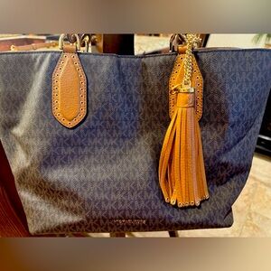 Michael Kors Brown and Tan Tote Bag